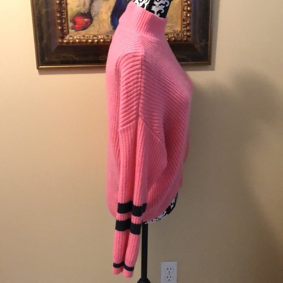 💗Express Mock turtleneck Preppy Dolman sleeve blue band detail sweater - Picture 3 of 10